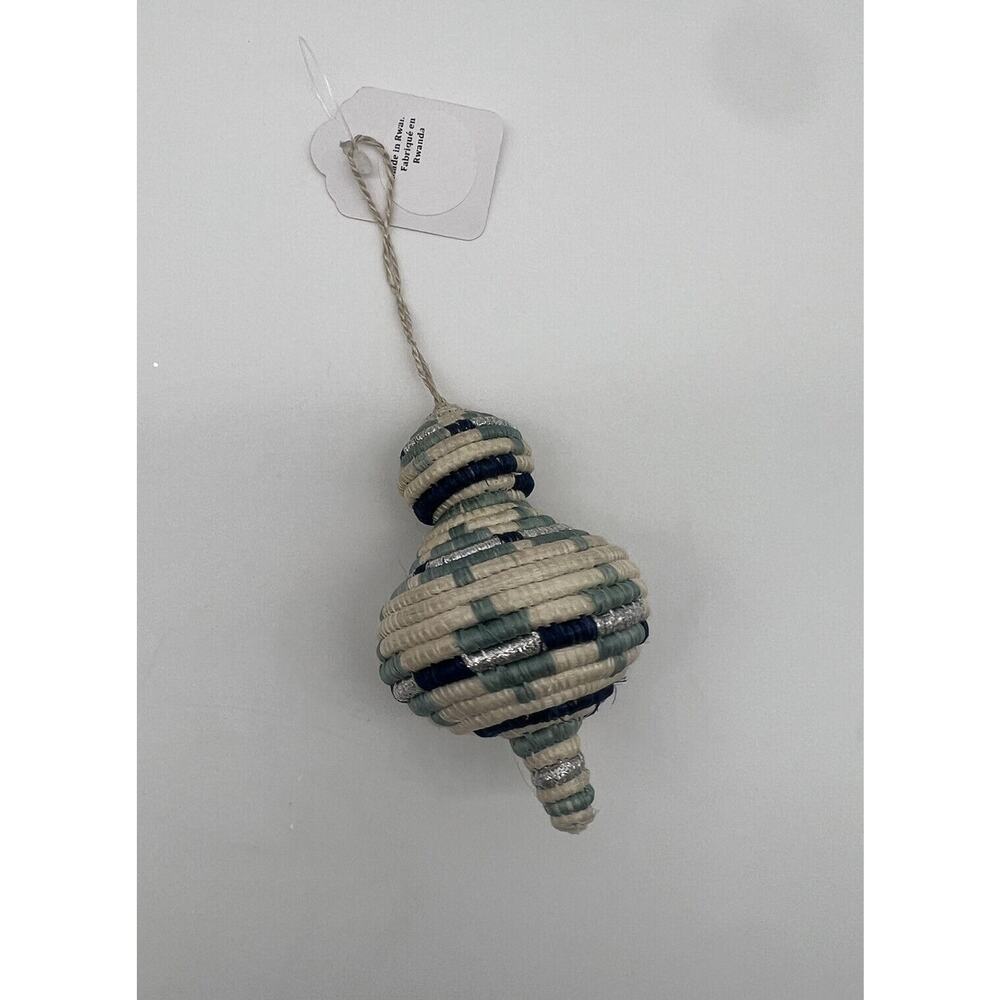 Anthropologie Woven Raffia Finial Ornament Single Ornament - Picture 2 of 2